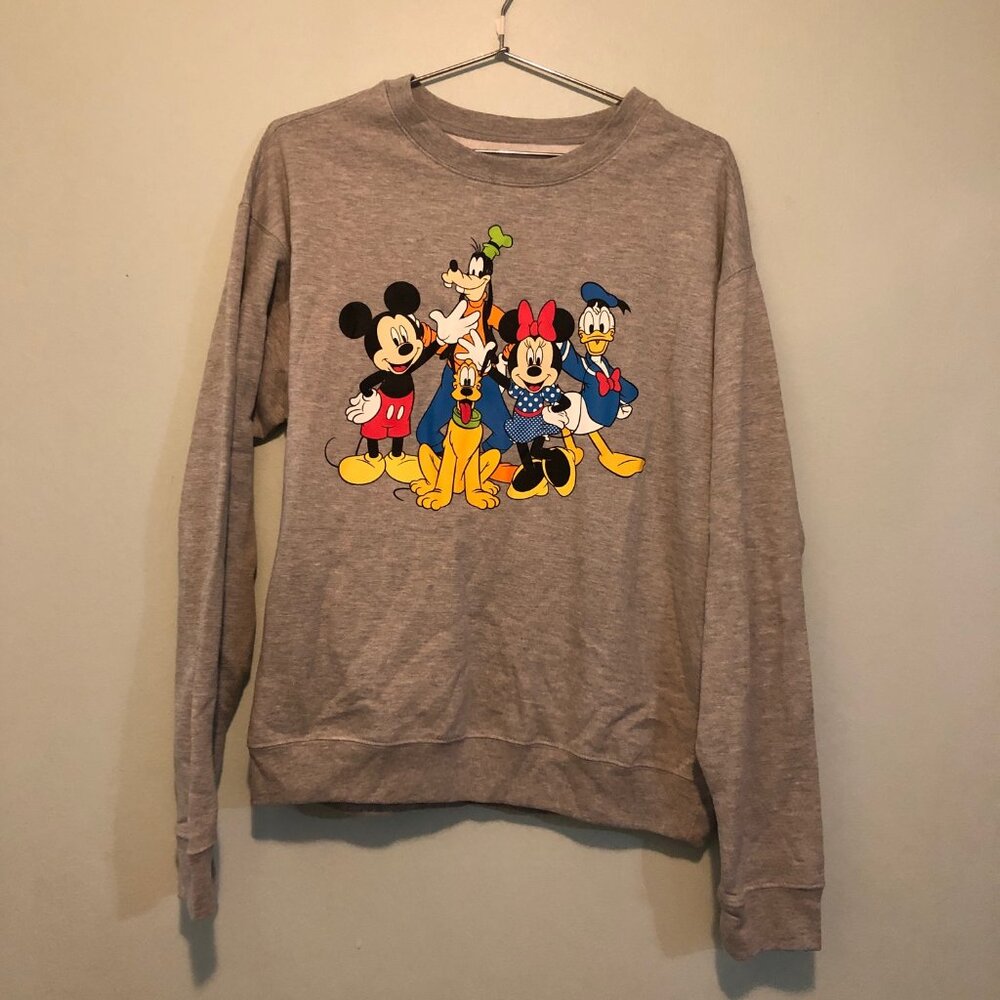 Disney - Front and  Back Graphic Gray Crewneck Sweatshirt Women's Size Large